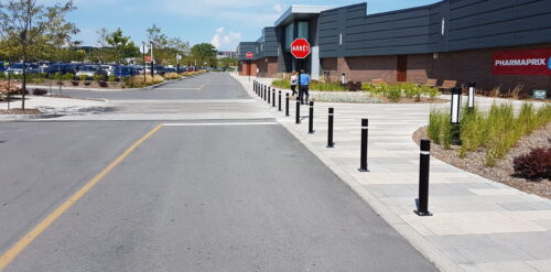 powder coated stainless steel bollards with reflective tape